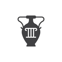 Antique vase icon vector, filled flat sign, solid pictogram isolated on white. Symbol, logo illustration