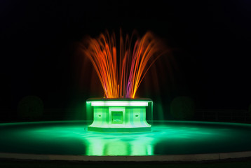 Illuminated Tom Parker fountain on Marine Parade Napier New Zealand built in 1935 