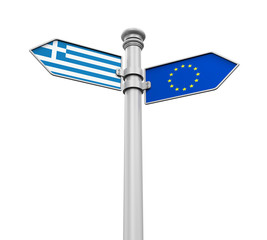 Grexit Direction Sign
