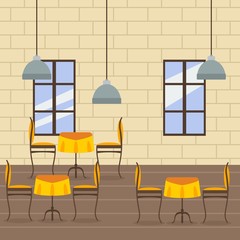 Editable Restaurant Interior Vector Illustration in Flat Style for Marketing Concept