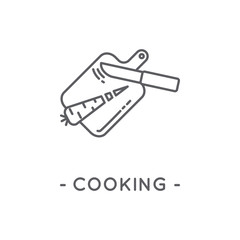 Line Black Cooking Icon on White Background