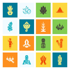 Diwali. Indian Festival Icons