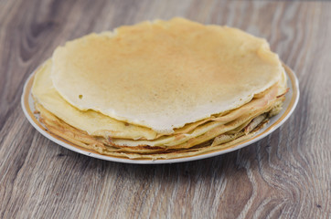 A stack of pancakes