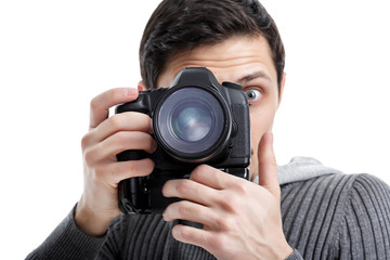 successful professional photographer use DSLR digital camera iso
