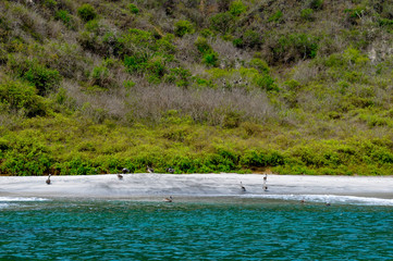 Tropical beach in Puerto Lopez, Ecuador