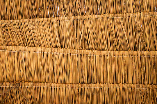 Dry grass roof texture background