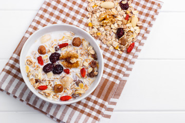 Bowl of homemade muesli