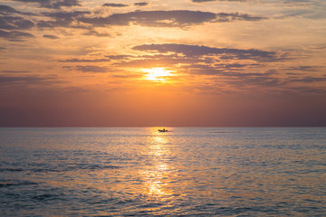 Sunset / sunrise with clouds, Colorful Clouds over tropical sea.