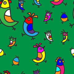 Seamless pattern with birds