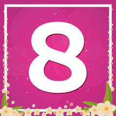 Obraz premium 8 March. Happy woomens day International woomen s day. Vector flat illustration.