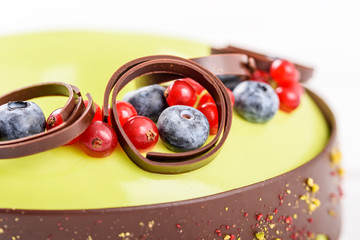 Cranberry And Blueberry Fruit Chocolate Cake