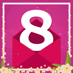 Obraz premium 8 March. Happy woomens day International woomen s day. Vector flat illustration.