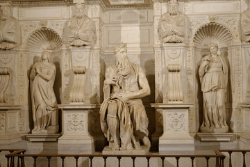 Fototapeta na wymiar Art in the church of San Pietro in Vincoli, Rome. Michelangelo.