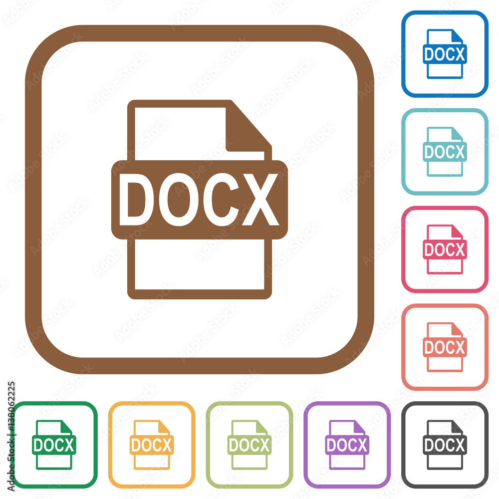 Poster docx file format simple icons