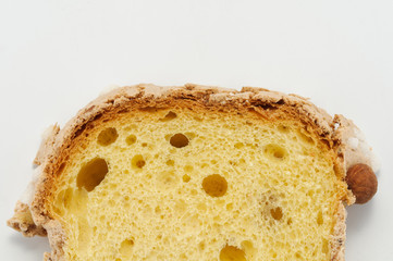 Fetta di colomba pasquale, close-up