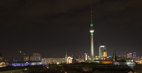 Berlin by night. Fernsehturm. TV tower at night Germany © A