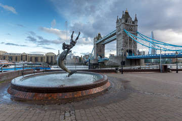 LONDON, ENGLAND - JUNE 15 2016: Tower Bridge in London in the late afternoon, England, Great Britain