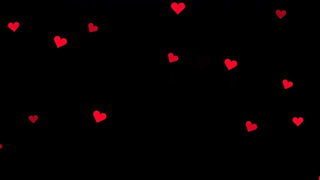 Small heart icons in red appear all over the screen. Loopable and with alpha channel to make transparent.
