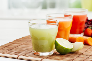 Healthy colorful juices