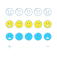 Fototapeta premium Feedback emoticon scale.