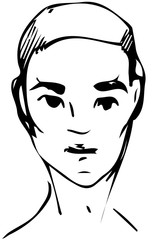 sketch of the face of a handsome young man
