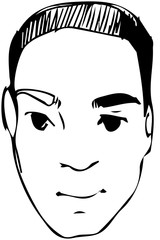 sketch of the face of a handsome young man