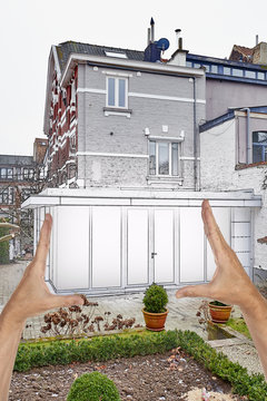 Planned renovation of a New modern extension of a house