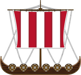 Cartoon Viking Warship