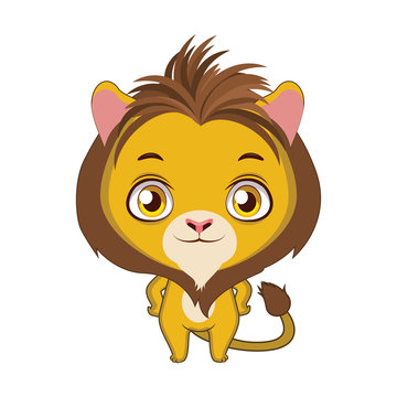 Cute stylized cartoon lion illustration ( for fun educational purposes, illustrations etc. )
