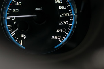 Speedometer in the new car.