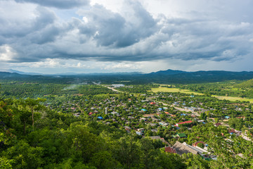 top view of country village in the north, Thailand.