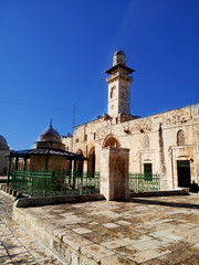 The architecture of the mosque next to the Dome of the Rock