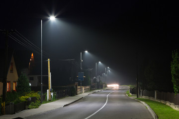 empty village road at night