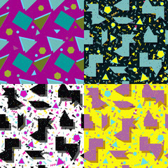 seamless set background geometric shapes
