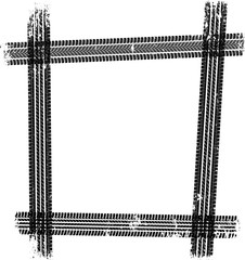isolated tire tread - grunge frame
