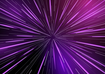 Fast moving at light speed -  retro warp star beams! Abstract vector background. - obrazy, fototapety, plakaty