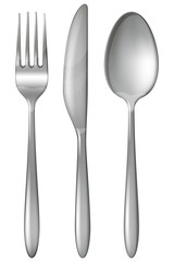 Fork, knife and spoon. Vector illustration.