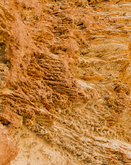 Fototapeta na wymiar Texture yellow sand, earth cut.