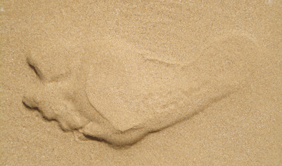 Fototapeta na wymiar Footprint in sand