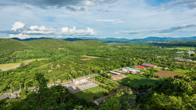 top view of country village in the north, Thailand.