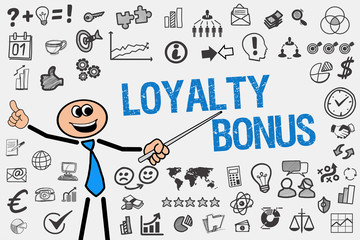 Loyalty Bonus / Mann mit Symbole