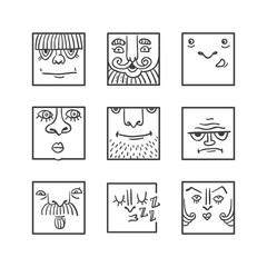 Avatar doodle icons collection