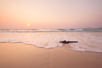 Sunrise at the beach on Koh Rong in Cambodia