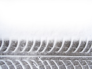  tire on white snow