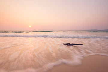 Sunrise at the beach on Koh Rong in Cambodia