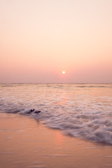 Sunrise at the beach on Koh Rong in Cambodia