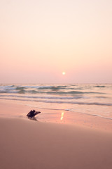 Sunrise at the beach on Koh Rong in Cambodia