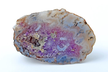 Agate with natural colors, polished cut