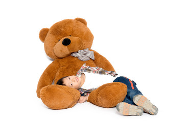 isolated naughty boy on white background