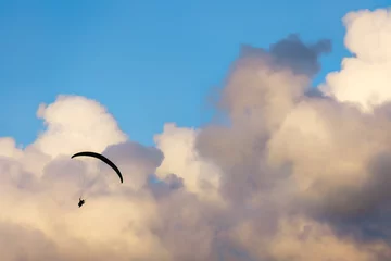 Printed kitchen splashbacks Air sports paraglider flying on the sky